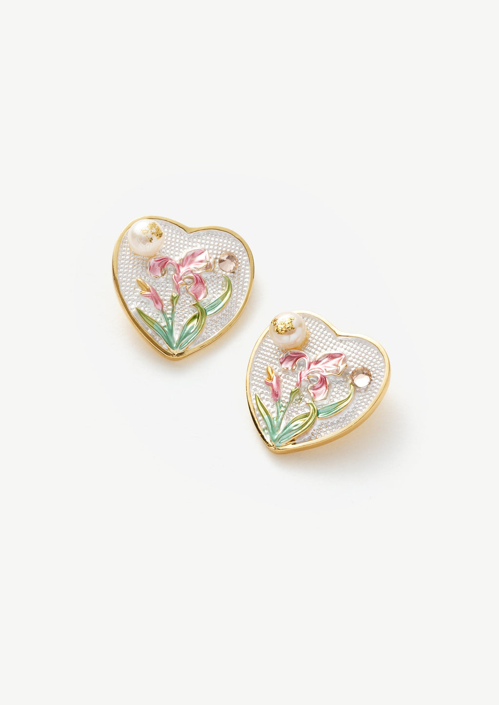 Lily Heart Stud Earrings