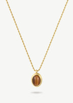 Brown Oval Pendant Necklace