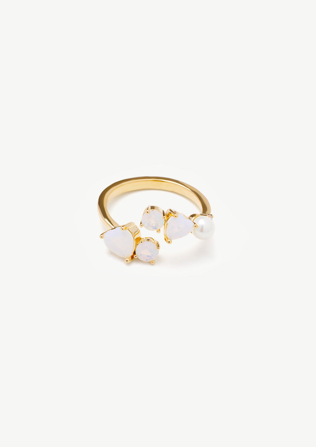 Heart Opalite Pearl Ring