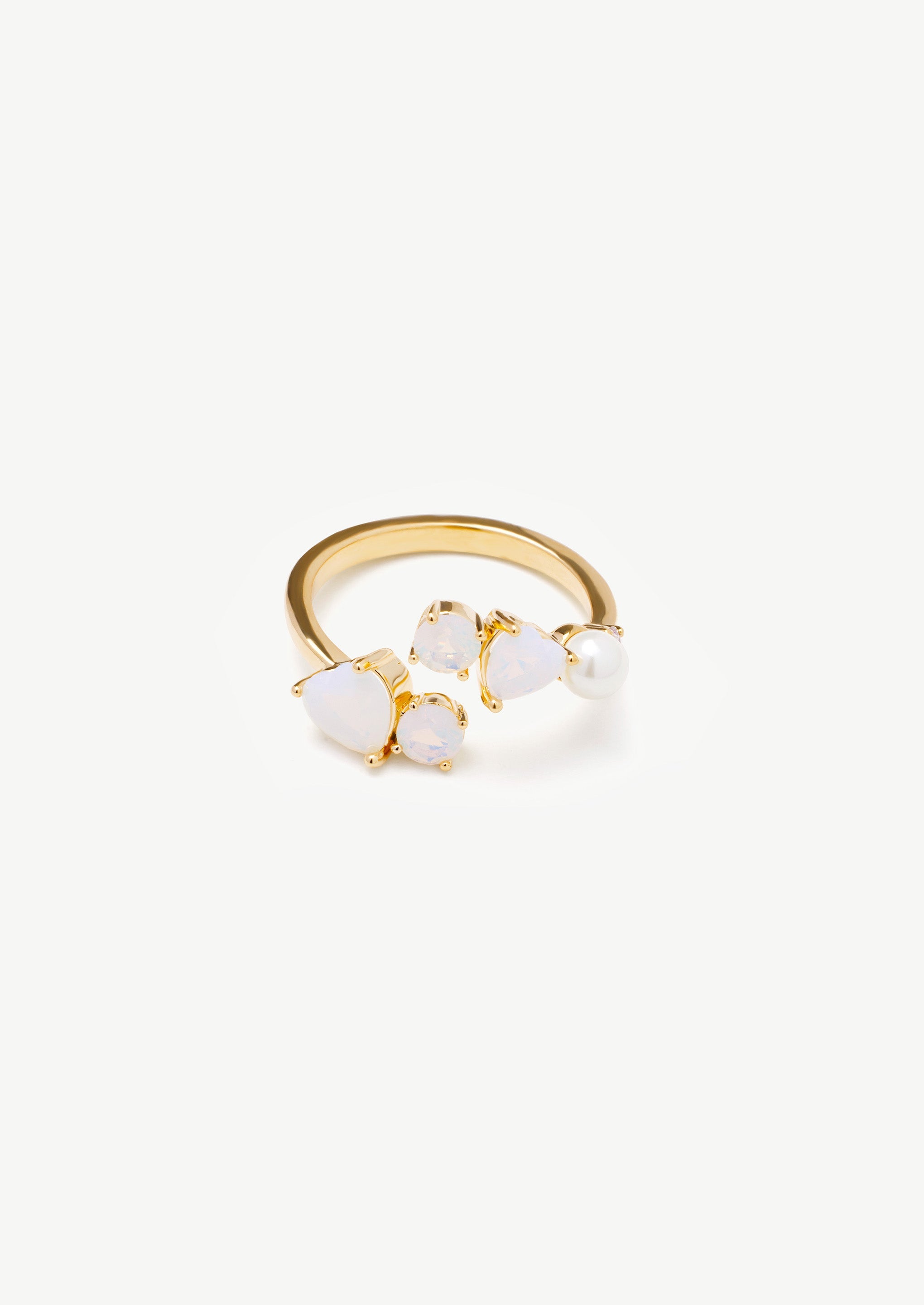 Heart Opalite Pearl Ring