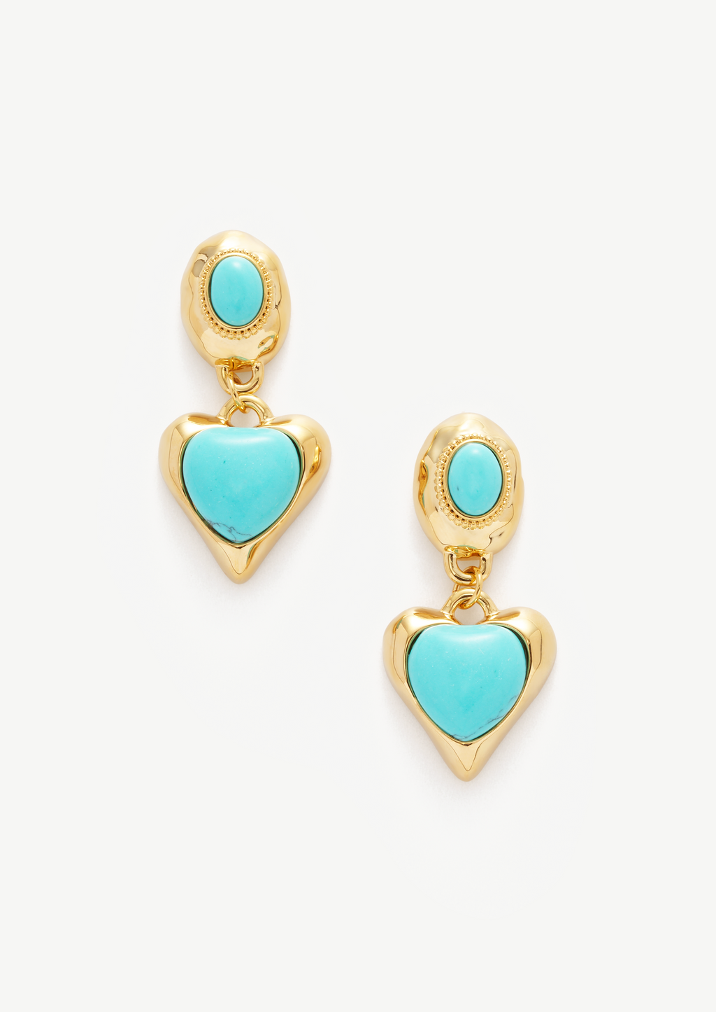 Heart Oval Drop Earrings
