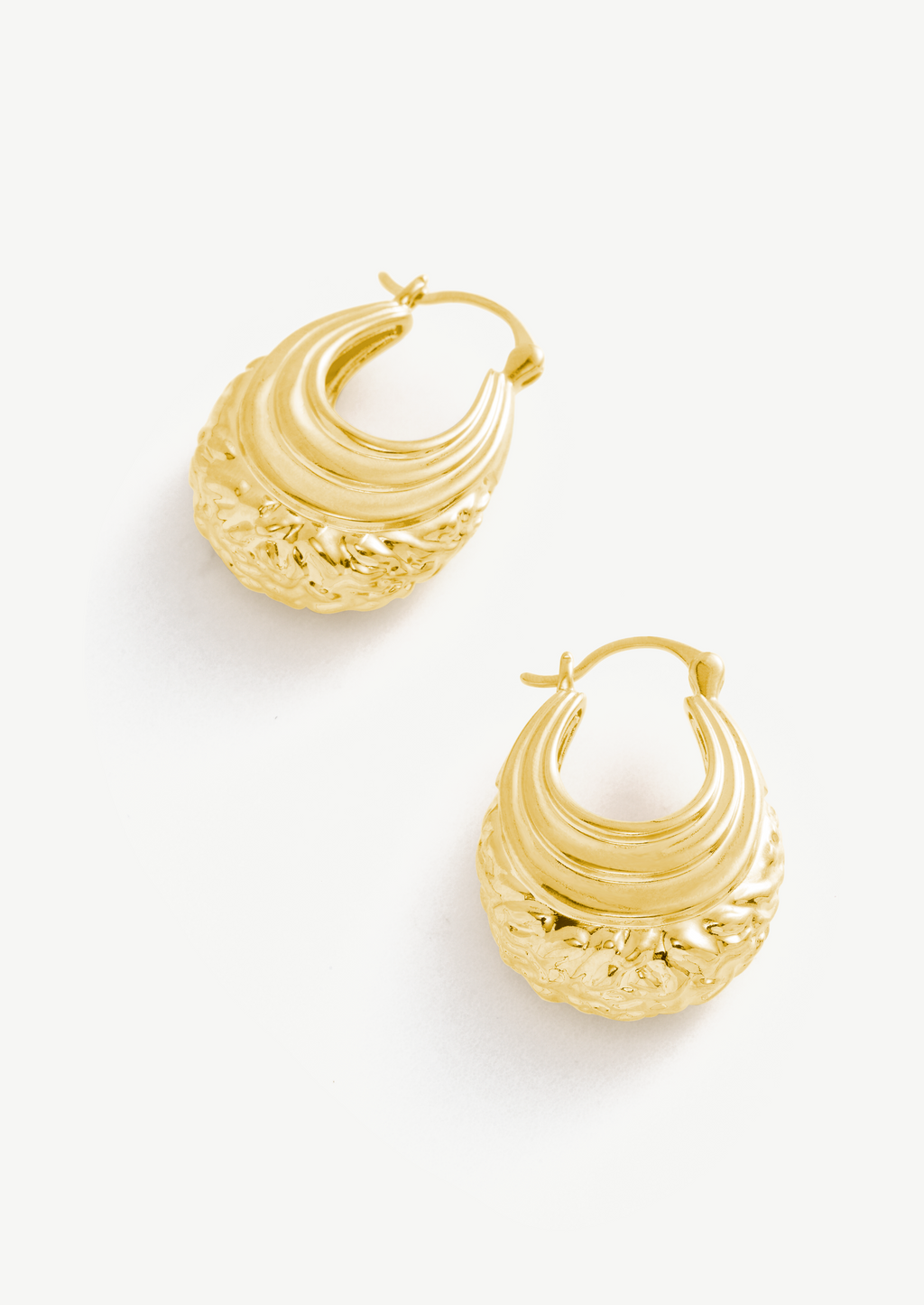 Ornate Ridge Hoop Earrings
