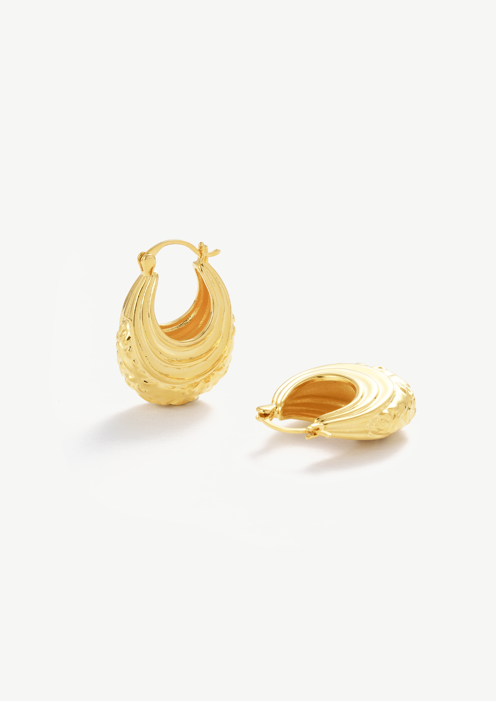 Ornate Ridge Hoop Earrings