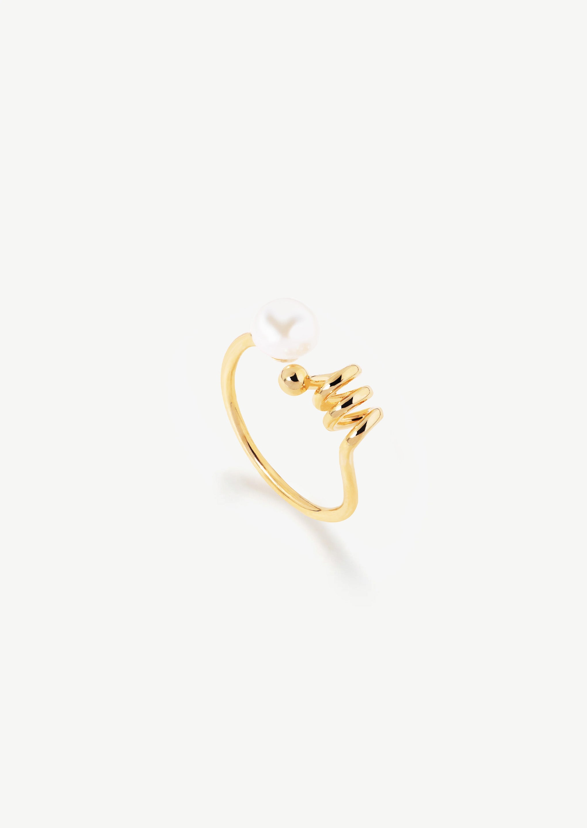 Spiral Pearl Ring