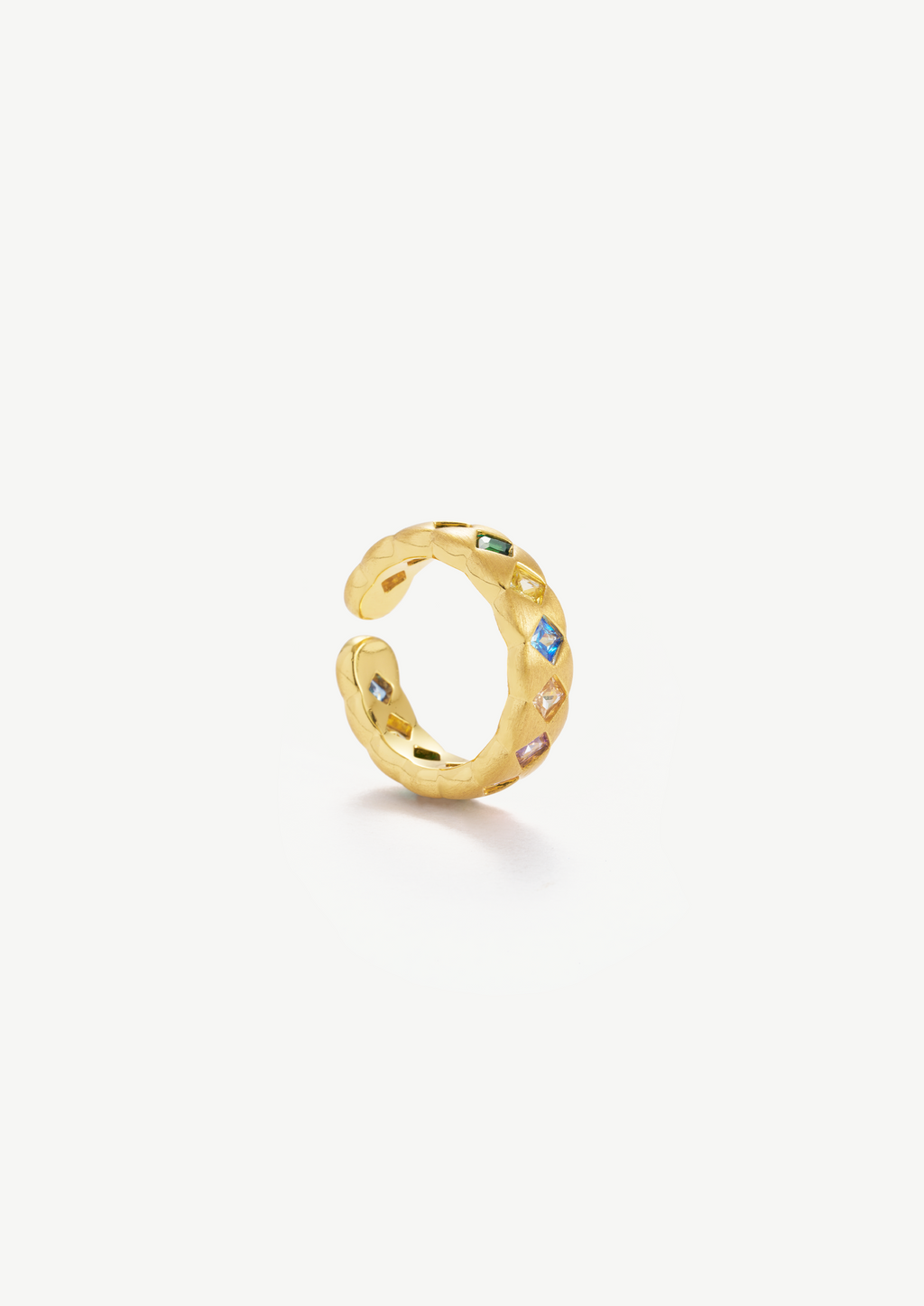 Gemstone Pave Open Ring