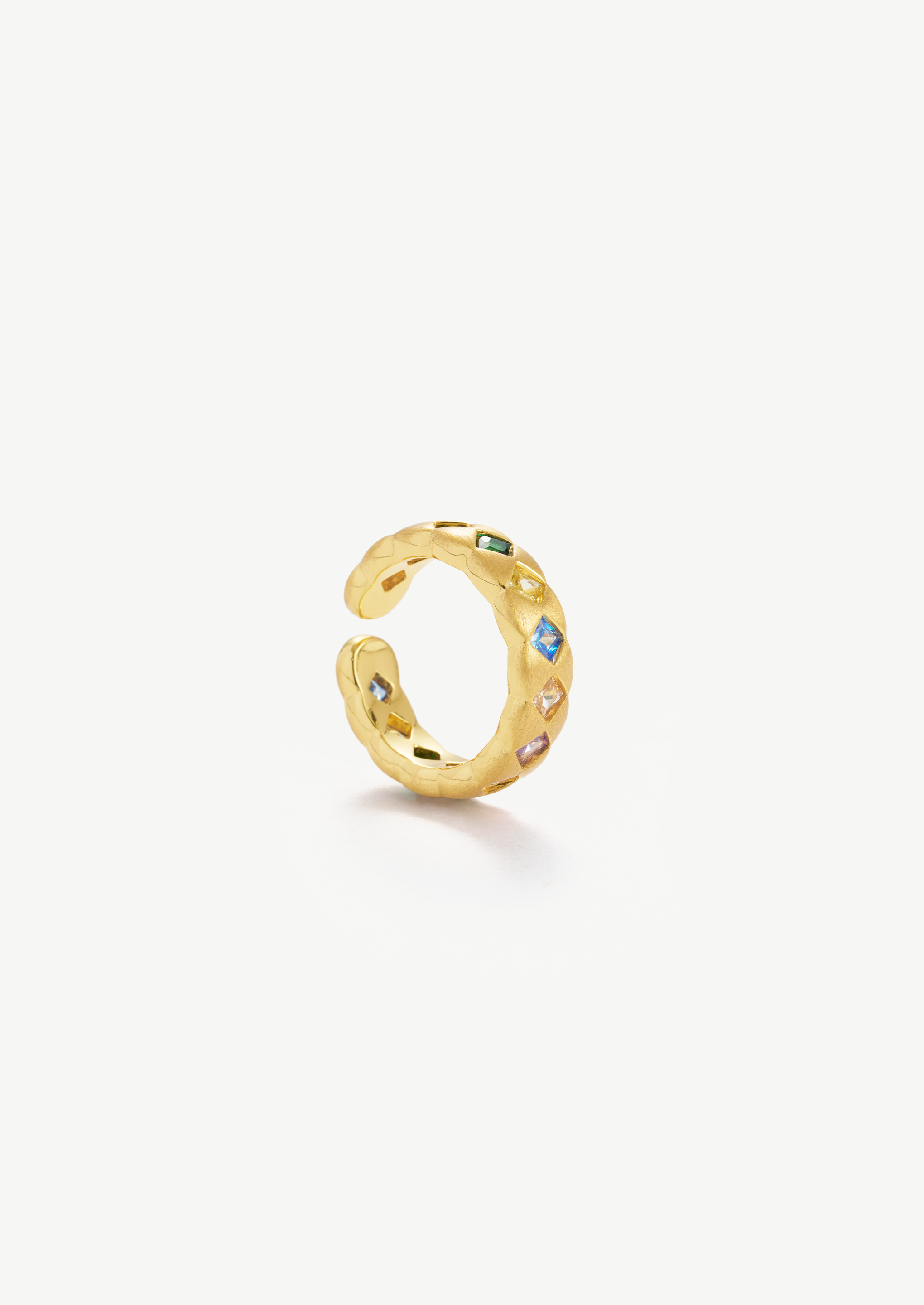 Gemstone Pave Open Ring