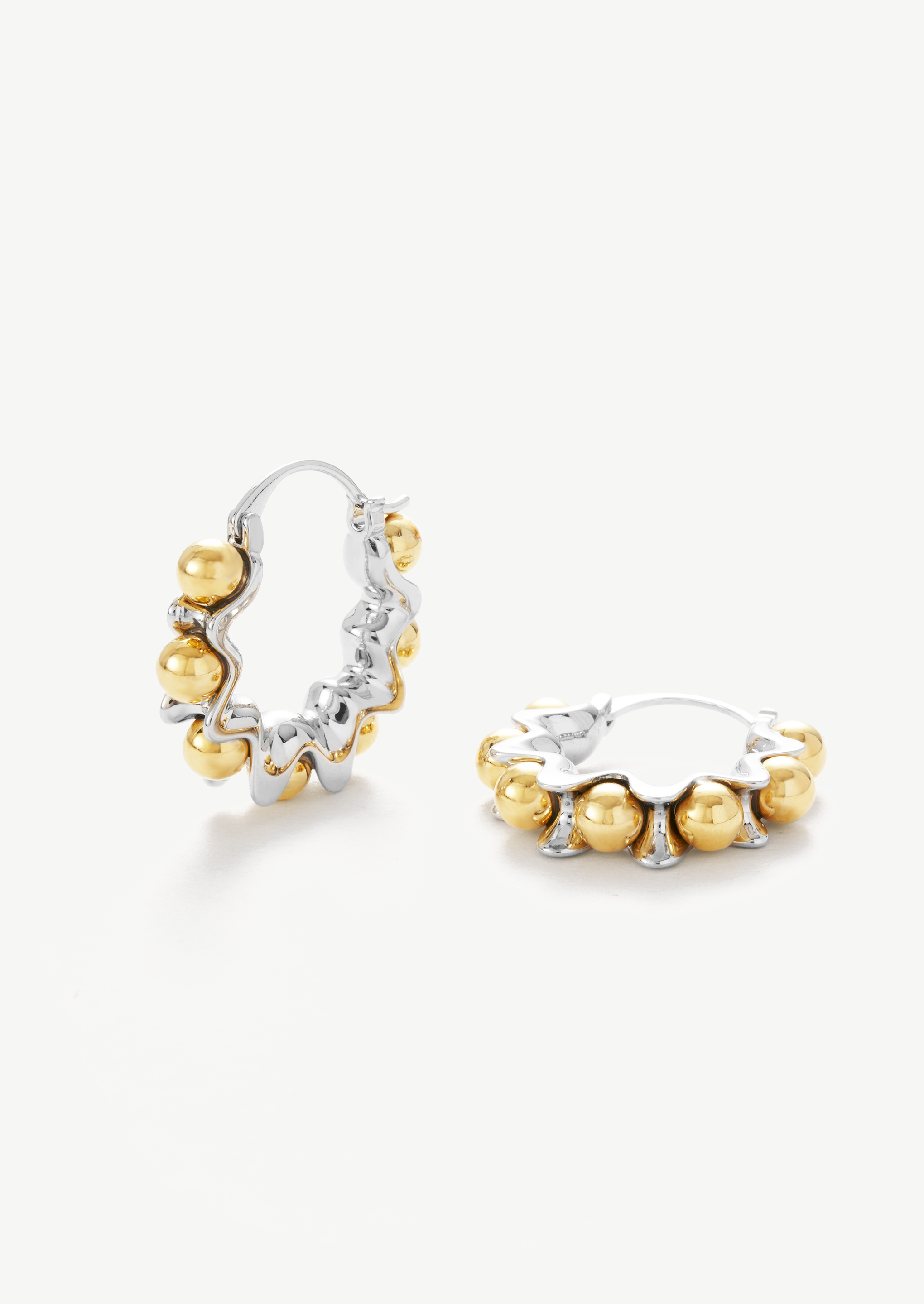 Mixed Wave Hoop Earrings