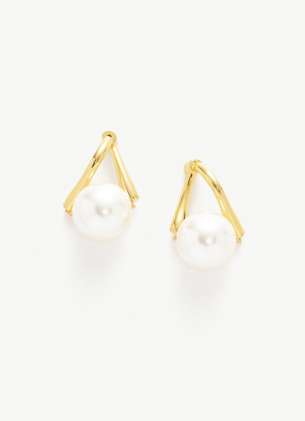 Geometric Pearl Drop Earrings