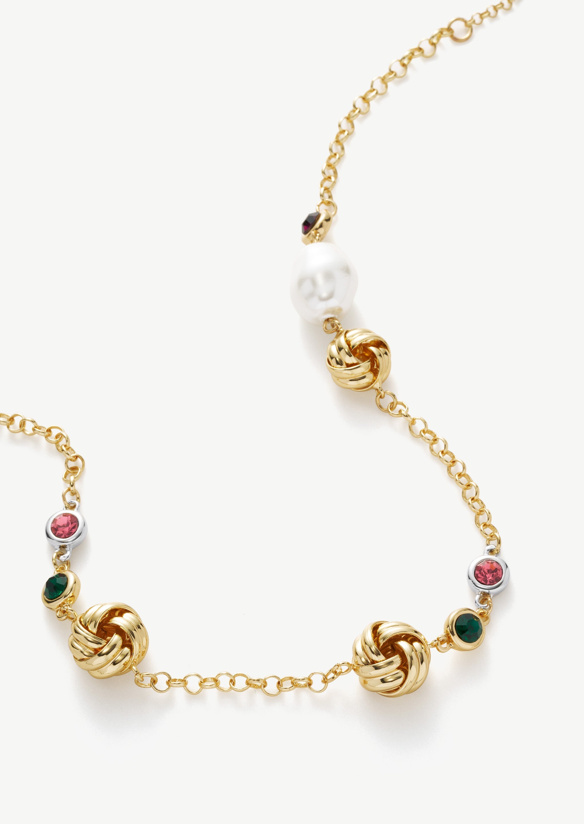 Pearl Gemstone Gold Necklace