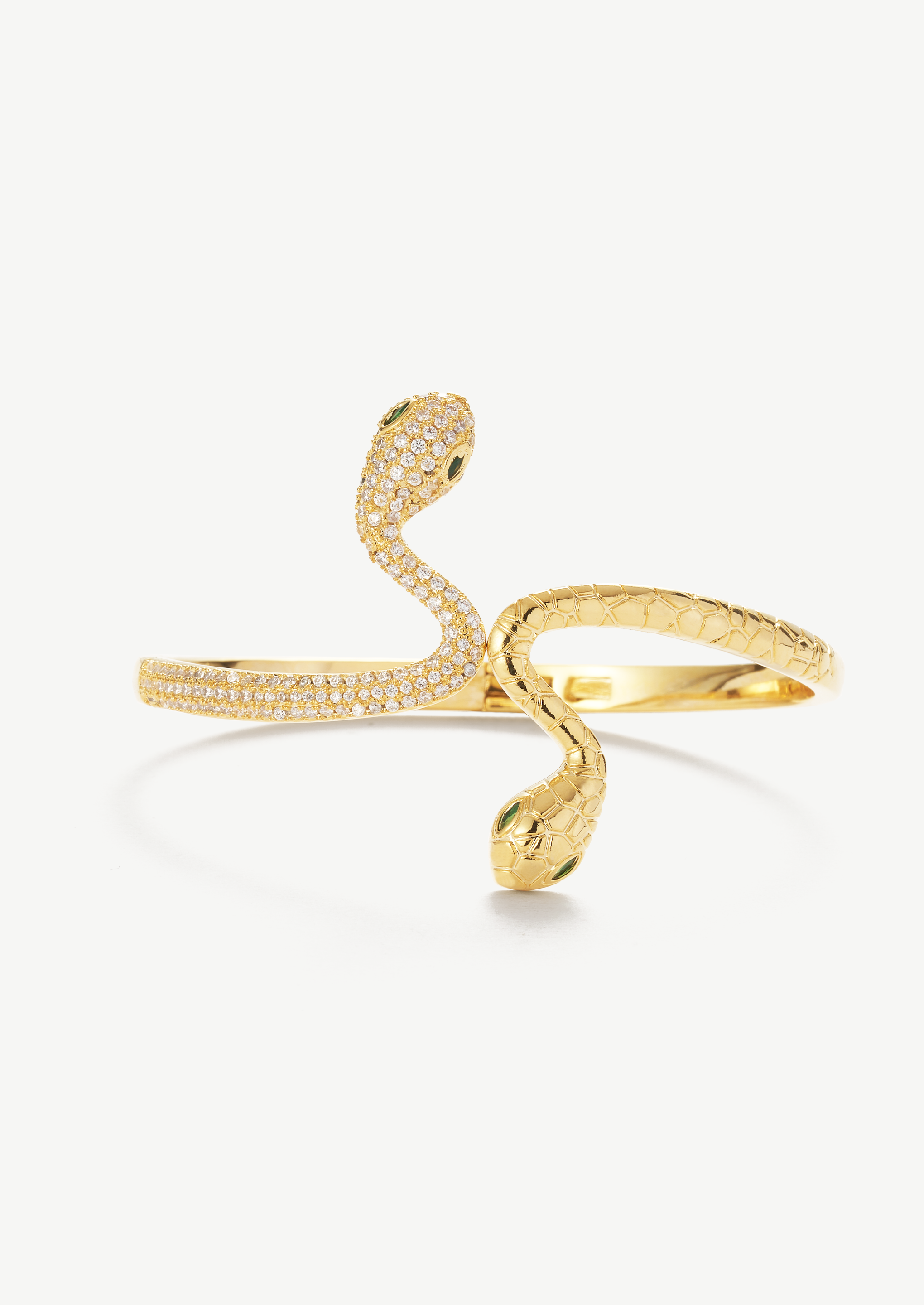 Dual Headed Serpent Bangle Bracelet