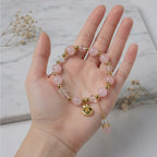 Natural rose quartz & natural white quartz