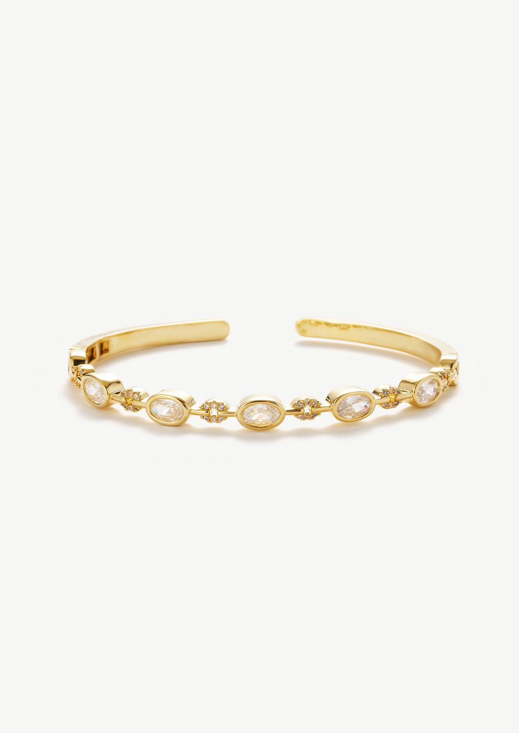 Oval Gemstone Cuff Bracelet