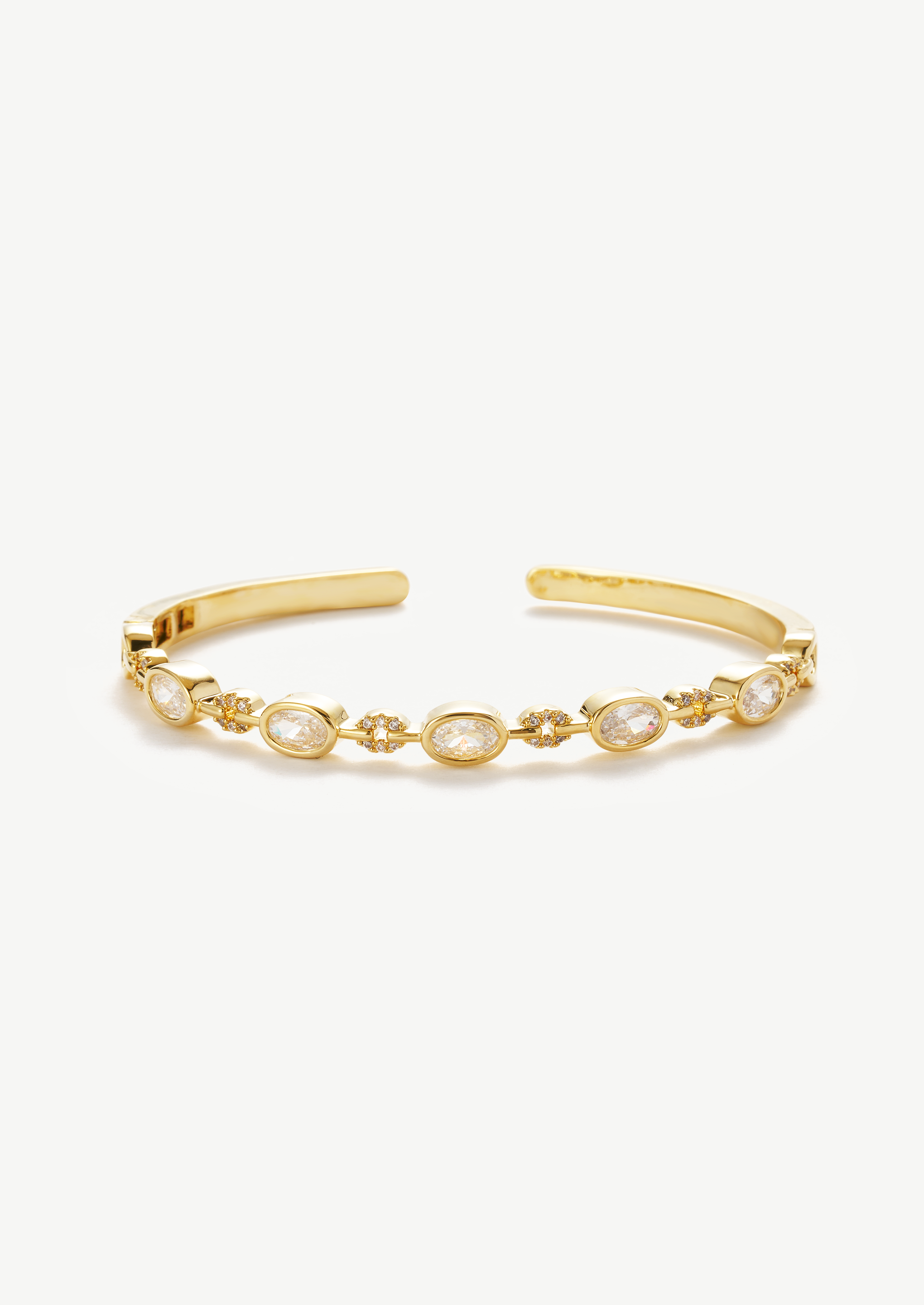 Oval Gemstone Cuff Bracelet