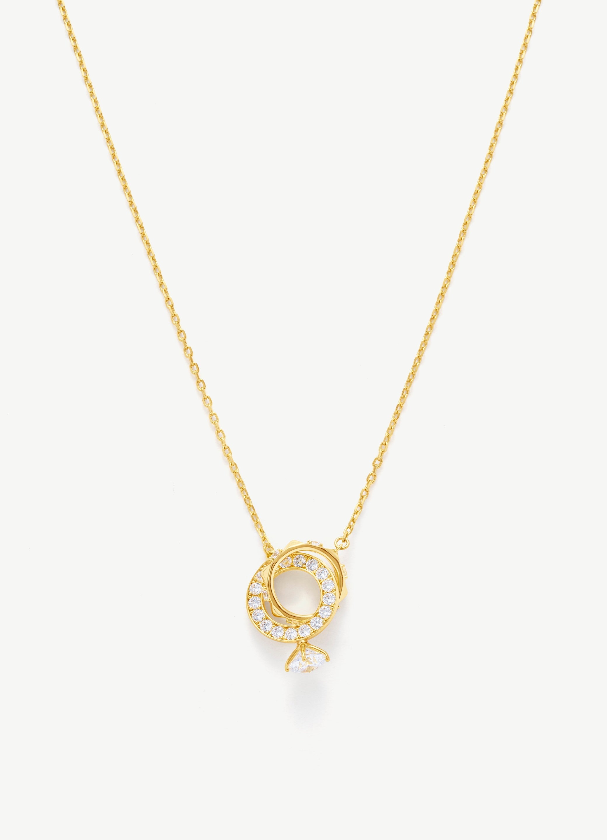 Interlocking Hoop Pendant Necklace