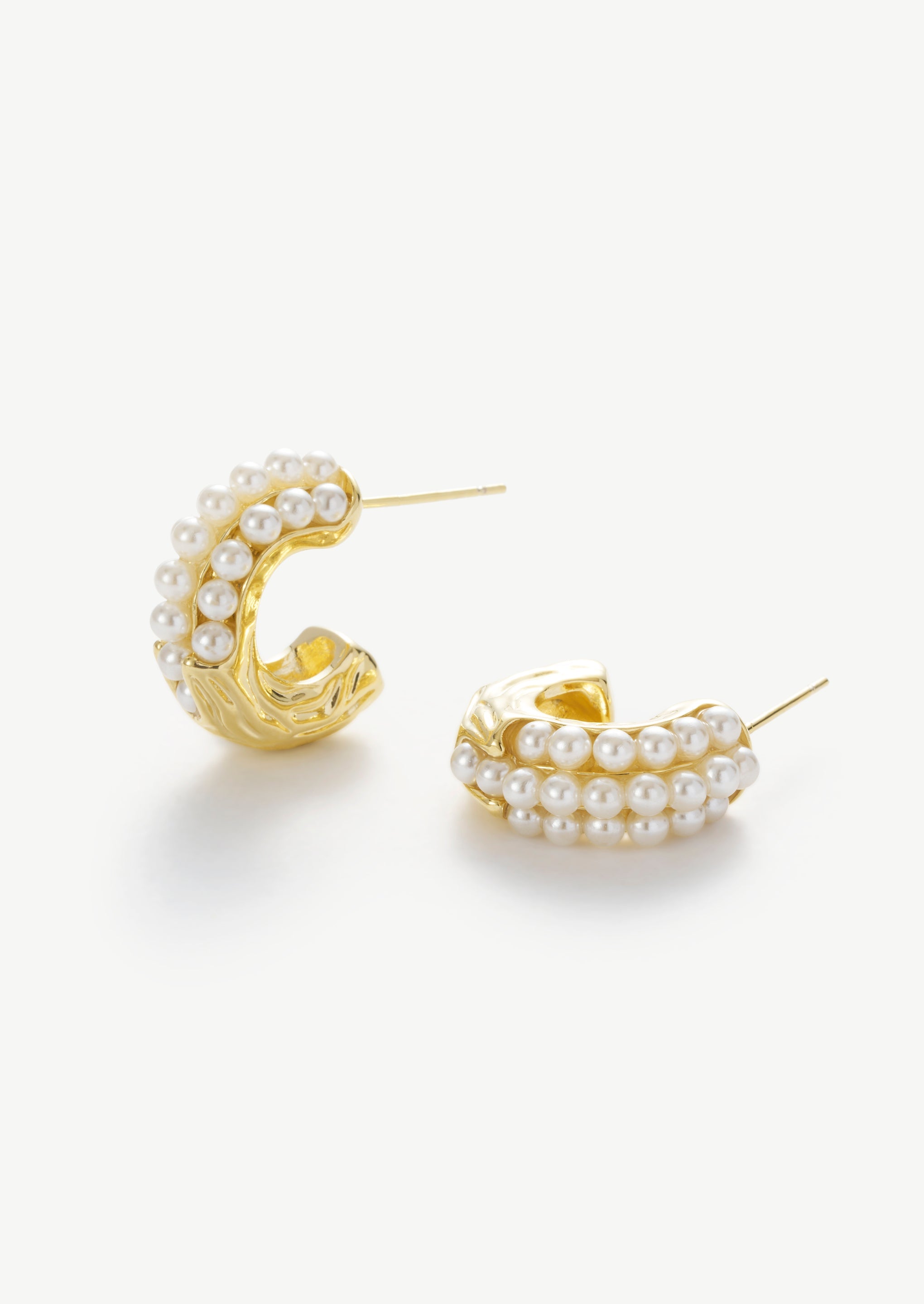 Pearl Textured Hoop Earrings