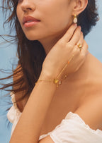 Butterfly Charm Bracelet Ring Set