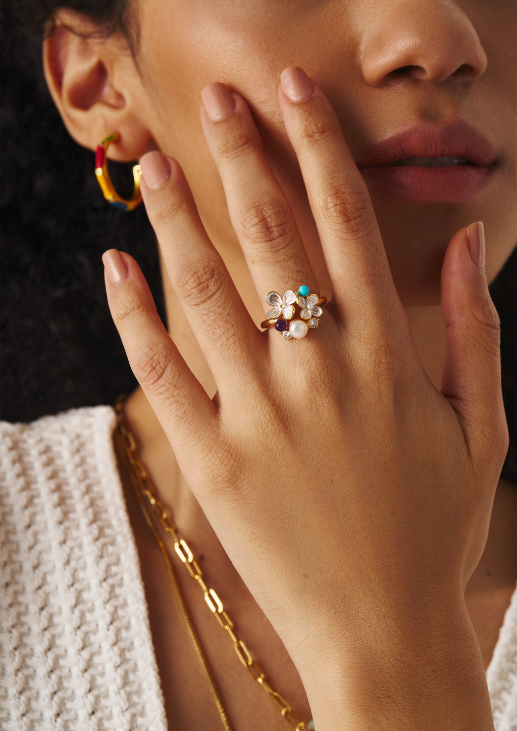 Floral Pearl Ring