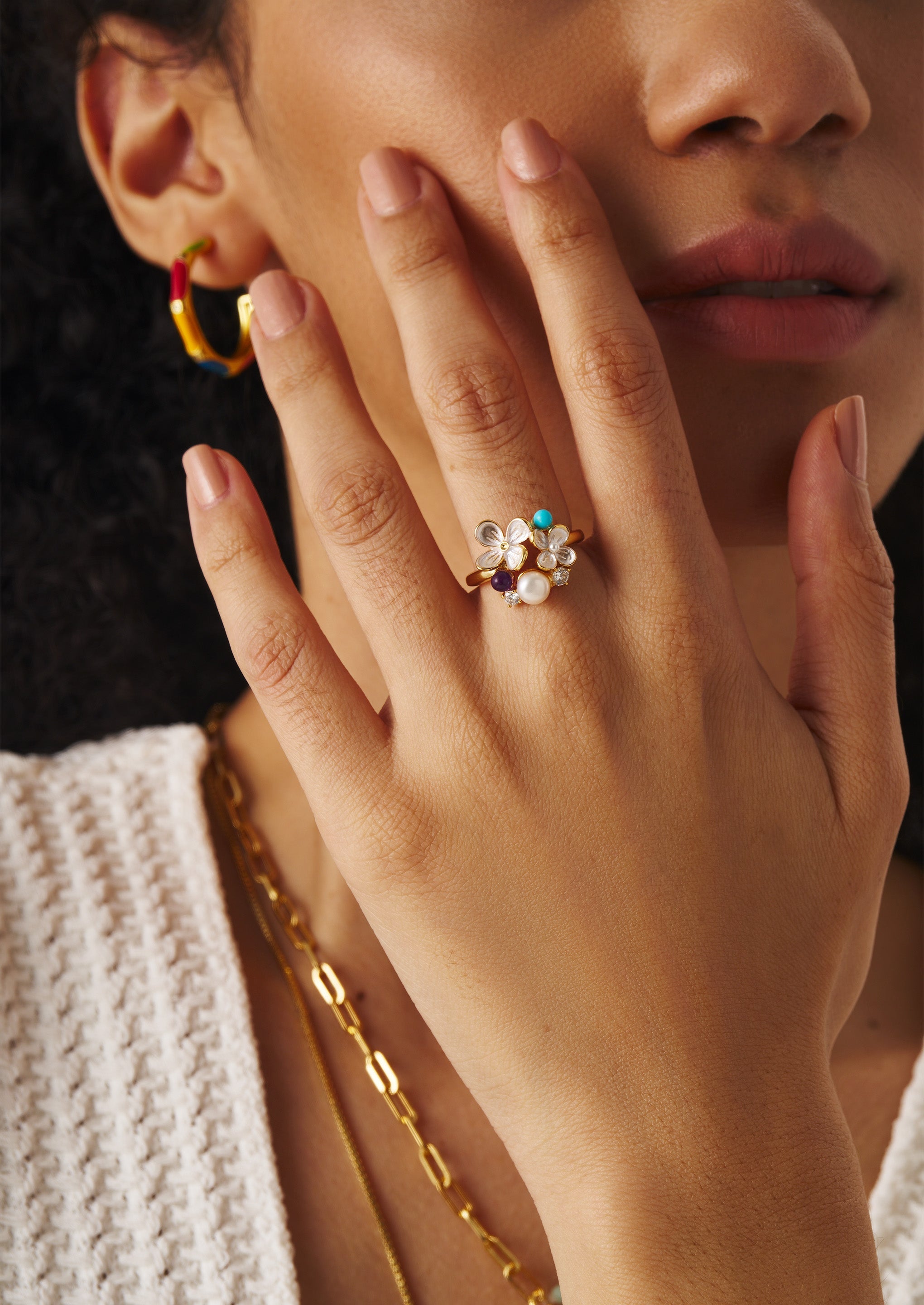 Floral Pearl Ring