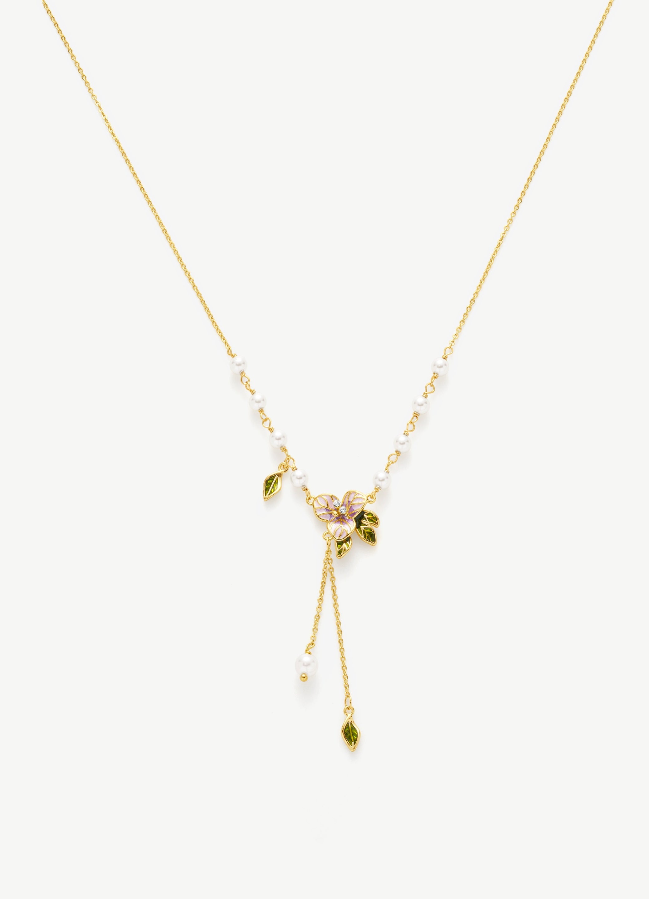 Floral Pearl Pendant Necklace