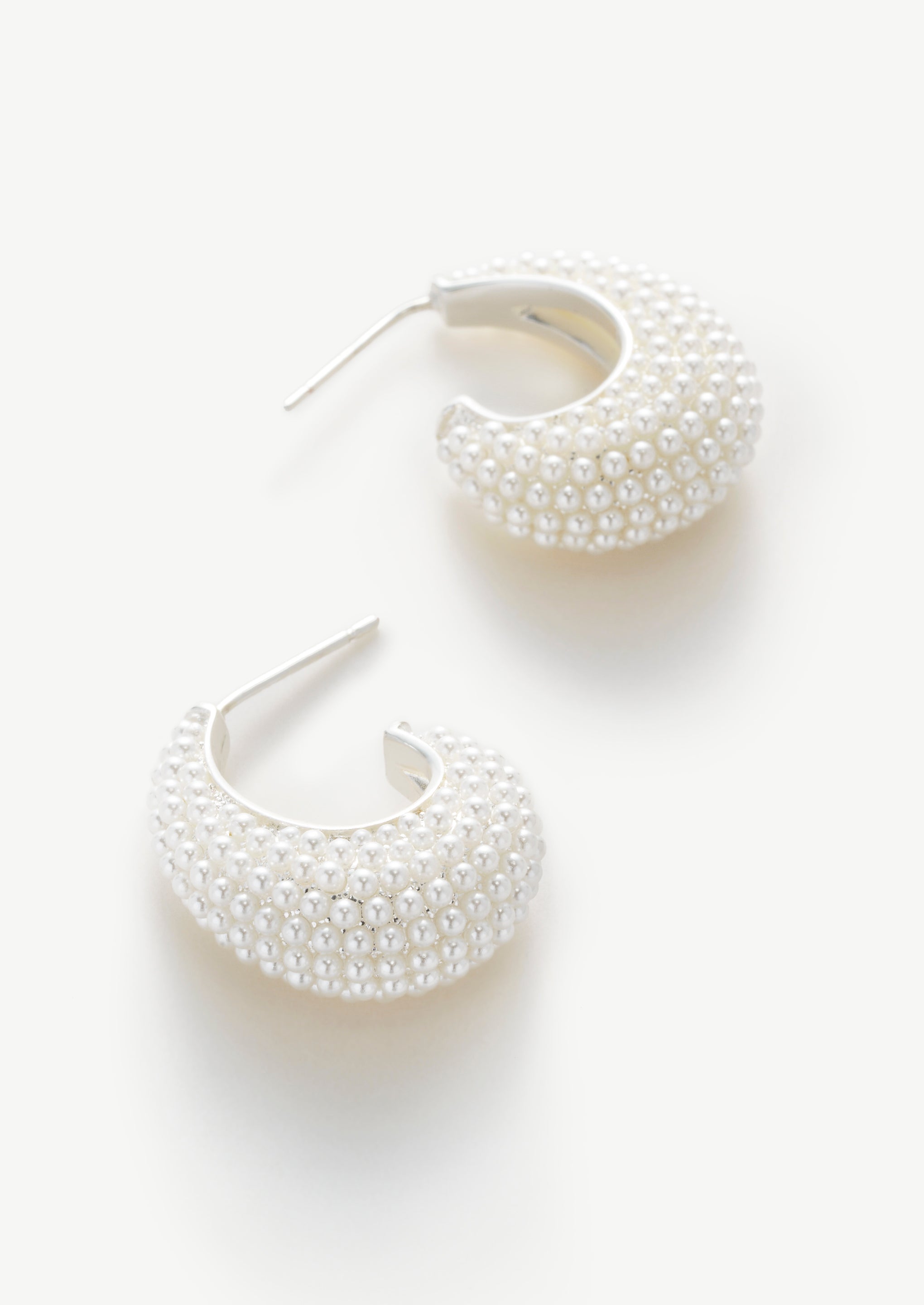 Pearl Bubble Hoop Earrings