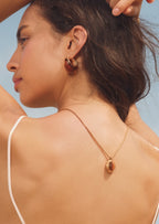 Brown Oval Pendant Necklace