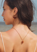 Brown Oval Pendant Necklace