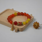 Red agate beads & yellow agate beads