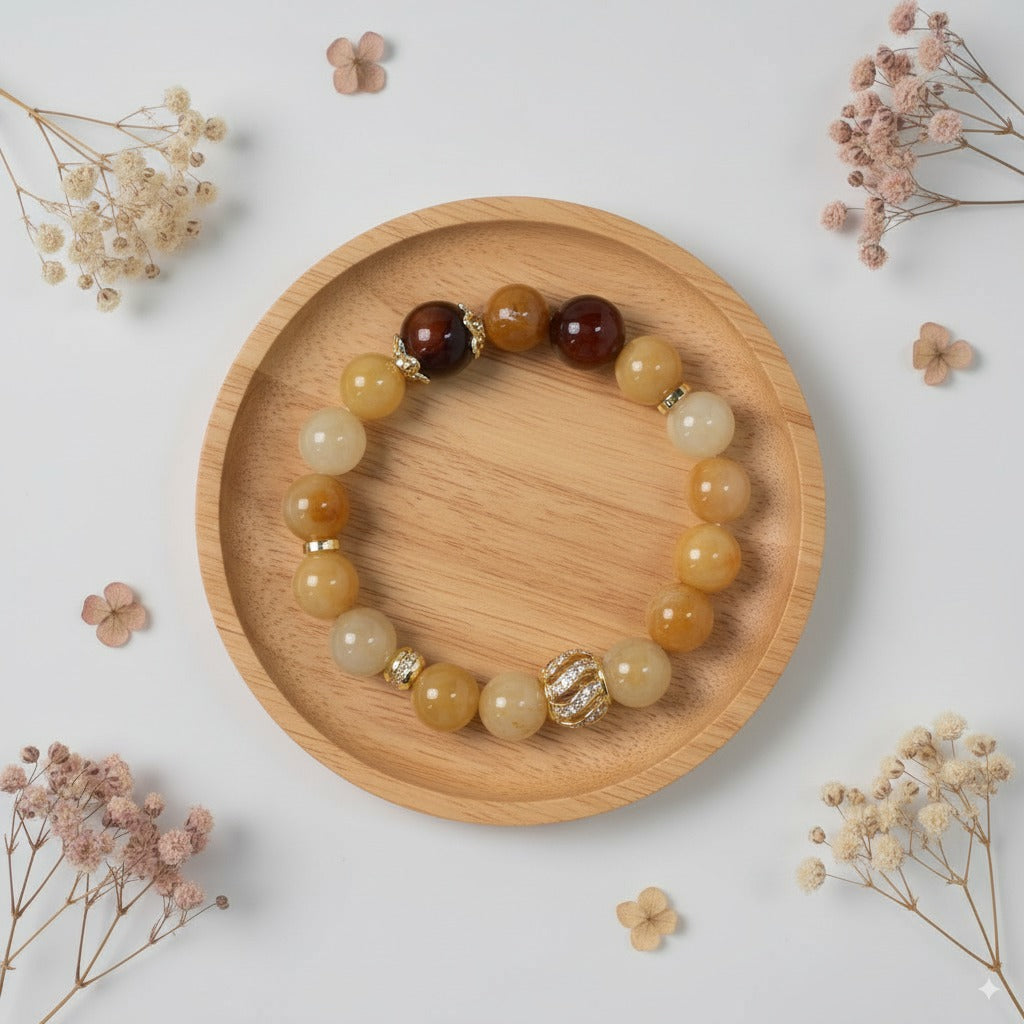 Yellow chalcedony & red agate