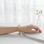 Pink cat's eye stone & white chalcedony