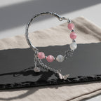 Rose quartz & moonstone & white chalcedony