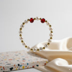 Round white pearl & Gold-plated gold beads