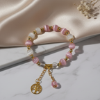 Pink cat's eye stone & white chalcedony