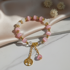 Pink cat's eye stone & white chalcedony