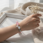 Rose crystal beads & moonstone beads