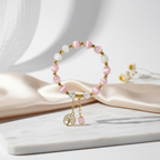 Pink cat's eye stone & white chalcedony