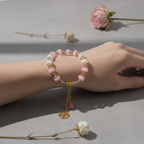 Pink cat's eye stone & white chalcedony